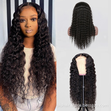Deep Wave Brazilian hair wig, transparent lace wig T-part curly human hair lace front human hair wig Remy wig, 10 to 28 inches